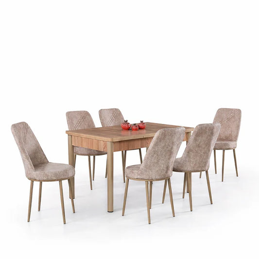 Комплект трапезна маса с 6 стола