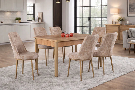 Комплект трапезна маса с 6 стола